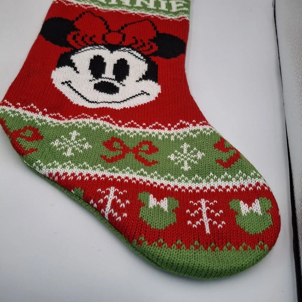 Disney Mickey Mouse & Minnie Mouse‎ Knit Sweater Christmas Stocking 18